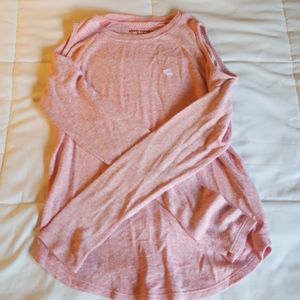 Pink cold shoulder sweater